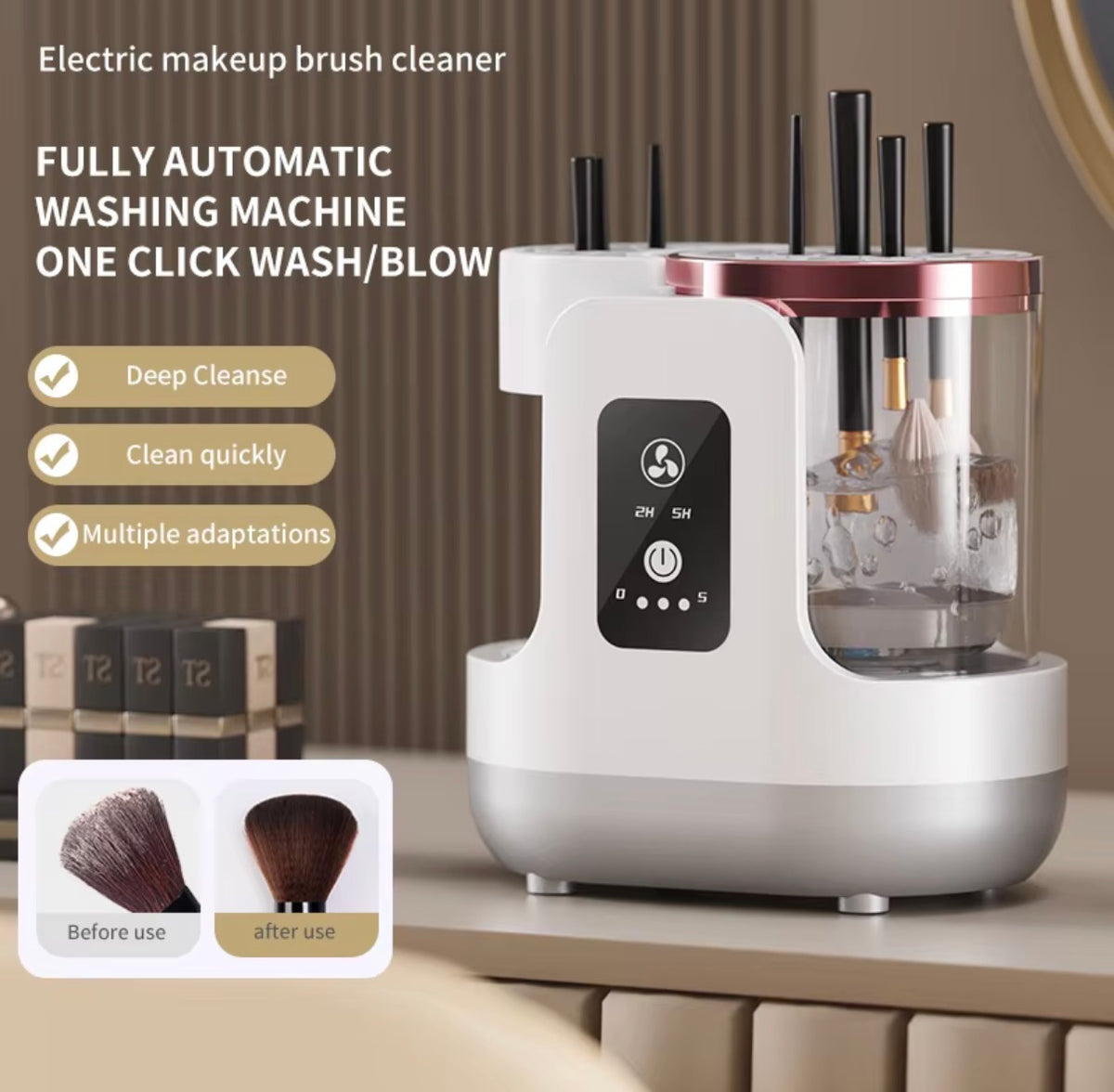 Makeup Brush Cleaner & Dryer with UV Light