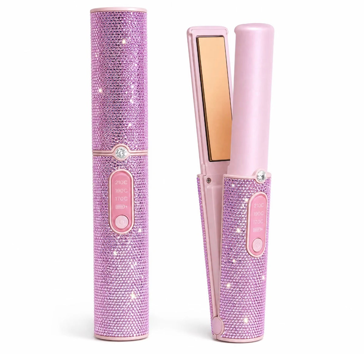 Mini Hair Straightener with Crystals
