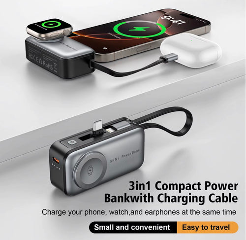 3 în 1 Wireless Power Bank 5000 mAh